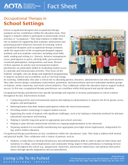 Occupational Therapy in School Settings: Fact Sheet