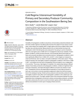 Cold Regime Interannual Variability of Primary and Secondary