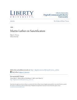 Martin Luther on Sanctification - Digital Commons @ Liberty University