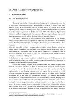 CHAPTER 5 ANTI-DUMPING MEASURES