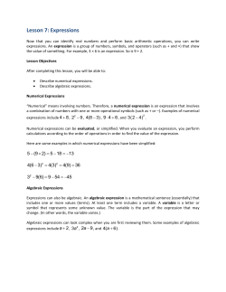 Lesson 7: Expressions