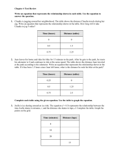 Chapter 4 Test Review Write an equation that represents the