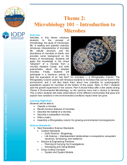 Theme 2: Microbiology 101 &ndash; Introduction to Microbes