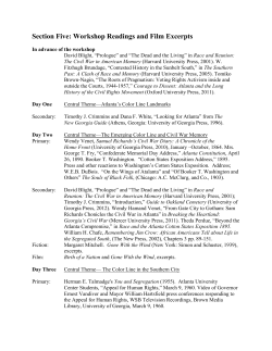 Section Five: Workshop Readings and Film Excerpts