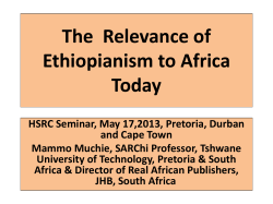 The relevance of Ethiopianism to Africa today