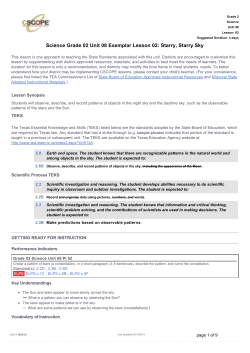 Science Grade 02 Unit 08 Exemplar Lesson 02: Starry, Starry Sky