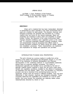 URBAN SOILS by Phillip J. Craul, Professor of Soil Science SUNY