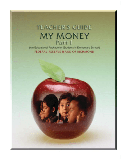 My Money, Part 1, Teacher`s Guide