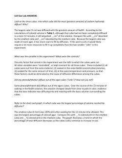 Cell Size Lab ANSWERS Look at the three cubes. Into which cube