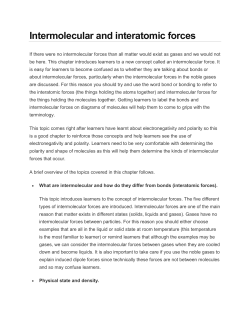 Intermolecular and interatomic forces