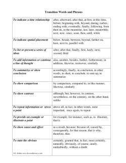Common Transition Words