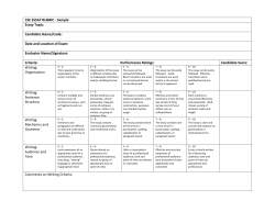 CSE ESSAY RUBRIC - Sample Essay Topic
