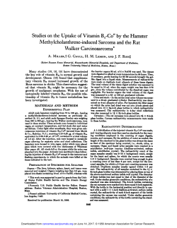 Studies on the Uptake of Vitamin B12-Co60by