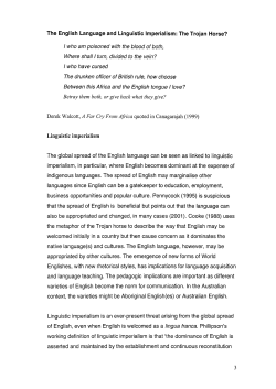 The English Language and Linguistic Imperialism