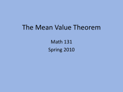 The Mean Value Theorem