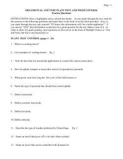 Page -1- ORNAMENTAL AND TURF PLANT PEST AND WEED