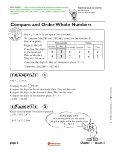 Compare and Order Whole Numbers