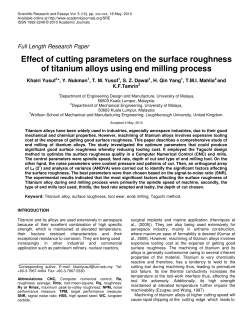 Effect of cutting parameters on the surface roughness of titanium