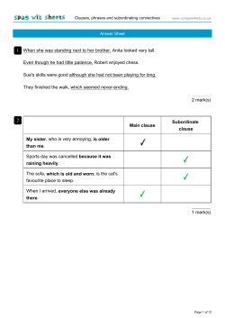 clauses phrases and subordinating conjunctions answers