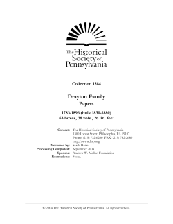 Brief description of collection - Historical Society of Pennsylvania
