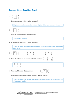 Fraction Feud Answer Key - Illuminations