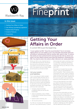 Getting Your Affairs in Order