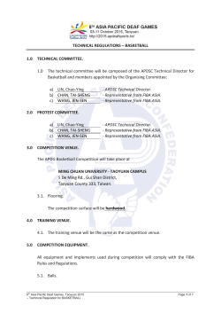 TECHNICAL REGULATIONS &ndash; BASKETBALL 1.0 TECHNICAL