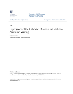 Expressions of the Calabrian Diaspora in Calabrian
