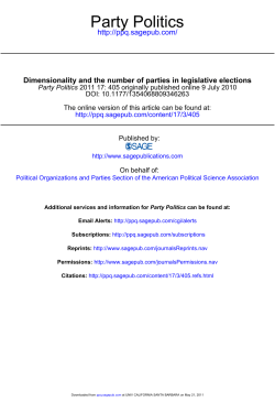 Party Politics - Department of Political Science
