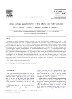 Sulfur isotope geochemistry of the Black Sea water column