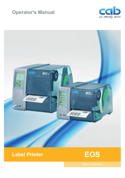 Operator`s Manual Label Printer EOS