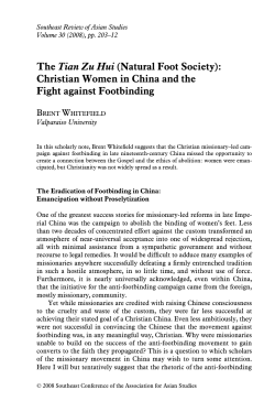 The Tian Zu Hui (Natural Foot Society): Christian Women in China