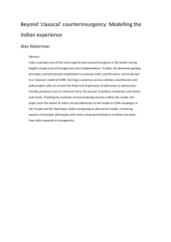 Beyond `classical` counterinsurgency: Modelling the Indian experience