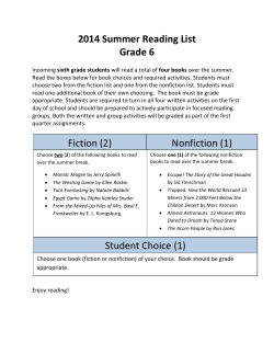 2014 Summer Reading List Grade 6 Fiction (2)