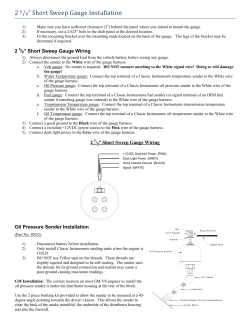 2 5/8” Short Sweep Gauge Installation