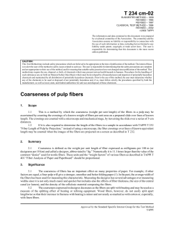 T 234 Coarseness of pulp fibers