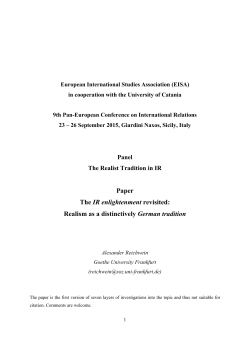 Paper The IR enlightenment revisited: Realism as a distinctively