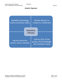 available technology (stone and bone tools) climate (desert vs
