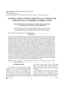 general circulation in the malacca strait and andaman sea