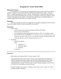 Dropping the Atomic Bomb DBQ