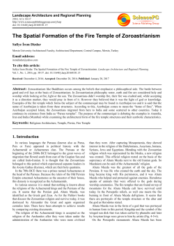 The Spatial Formation of the Fire Temple of Zoroastrianism