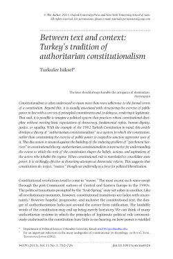 Between text and context: Turkey`s tradition of