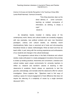 America Vs Europe in the Teaching of Daisy Miller and