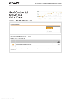 GAM Continental Growth and Value X Acc
