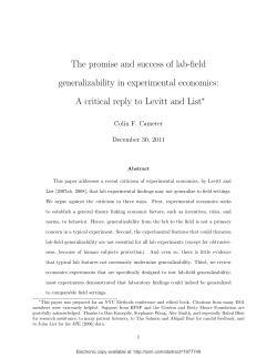 The promise and success of lab-field generalizability in