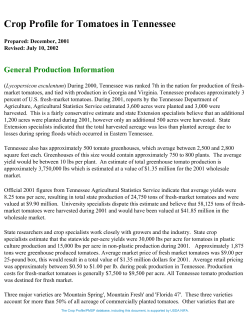 Crop Profile for Tomatoes in Tennessee