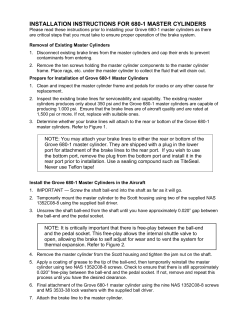 installation instructions for 680-1 master cylinders