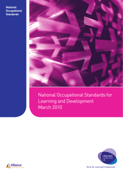 National Occupational Standards for Learning and