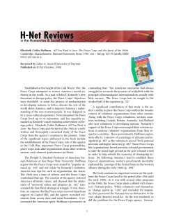 Julius Amin on All You Need is Love: The Peace Corps and - H-Net