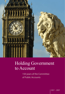 Holding Government to Account&mdash;150 years of the